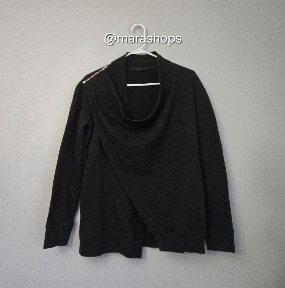 All Saints Drina Drape Jacket Black - Picture 2 of 6